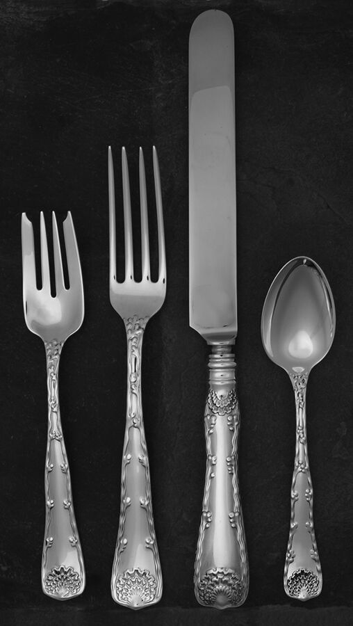 Wave Edge (Sterling, 1884) 4 Piece Place Size Setting by Tiffany & CO SILVER-1
