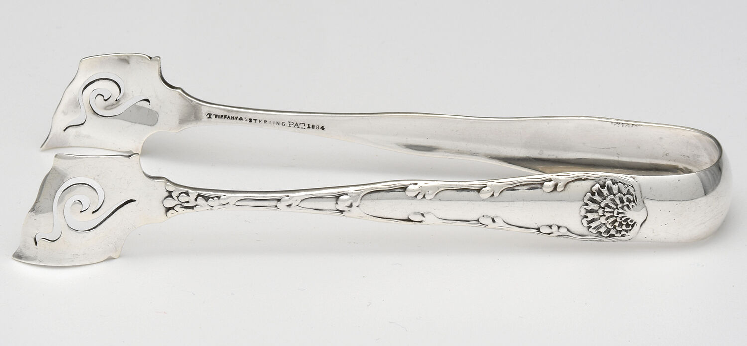Wave Edge (Sterling, 1884) Solid Individual Asparagus Tongs by Tiffany & CO SILVER-1