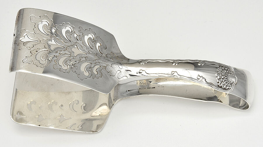 Wave Edge (Sterling, 1884) Solid Piece Aspragus Tongs by Tiffany & CO SILVER-1