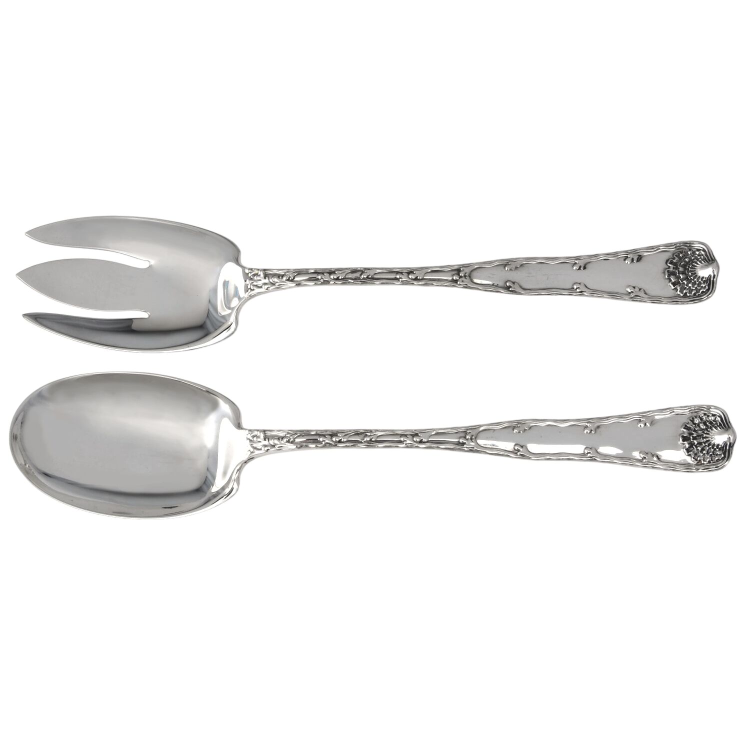 Wave Edge (Sterling, 1884) (2 Pc) Solid Salad Set by Tiffany & CO SILVER-1