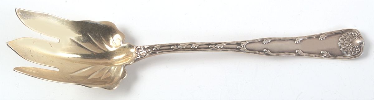Wave Edge (Sterling, 1884) Solid Salad Serving Fork by Tiffany & CO SILVER-1