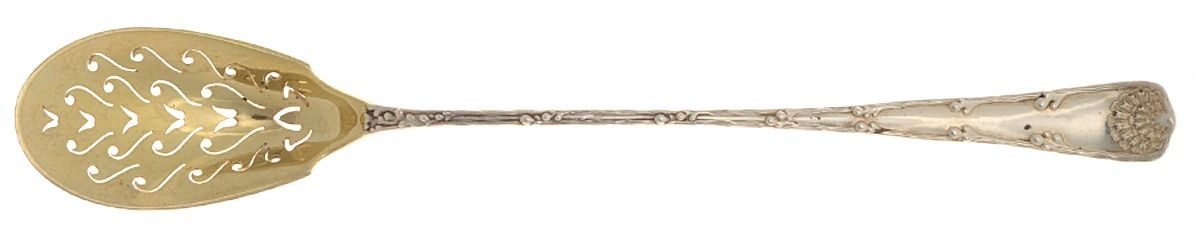 Wave Edge (Sterling, 1884) Pierced Bowl Long Handle Olive Spoon by Tiffany & CO SILVER-1