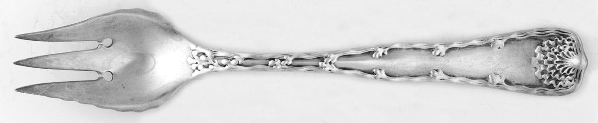 Wave Edge (Sterling, 1884) 3 Tine Pastry Fork by Tiffany & CO SILVER-1