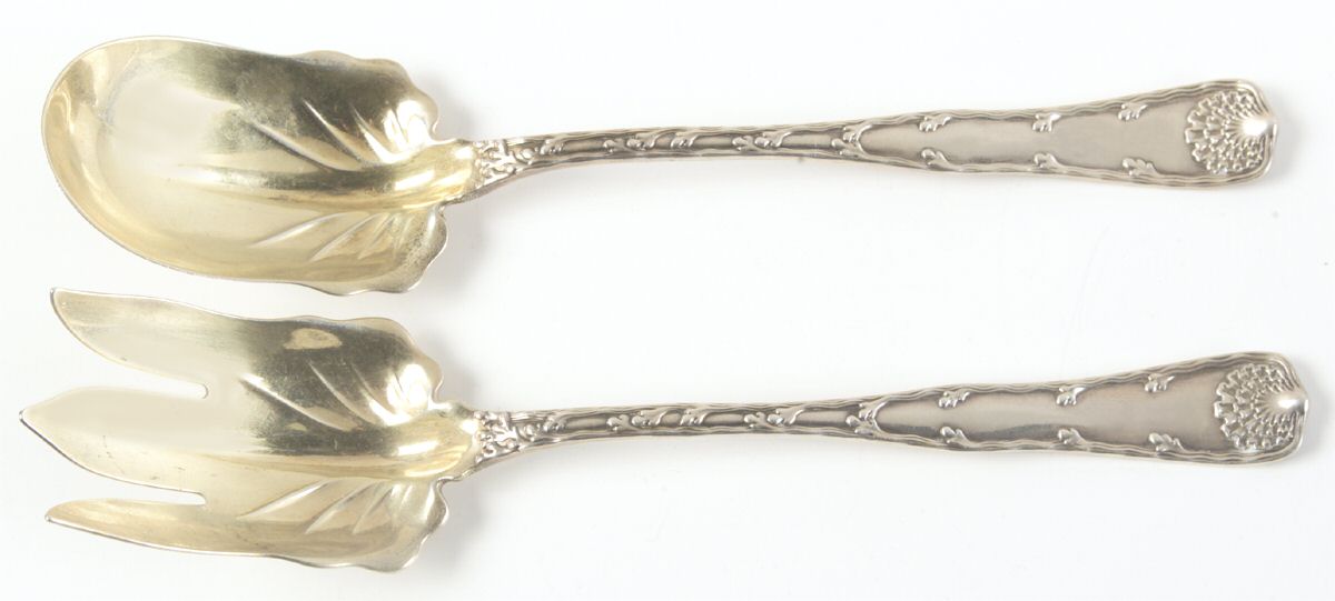 Wave Edge (Sterling, 1884) (2 Pc) Solid Salad Set by Tiffany & CO SILVER-1