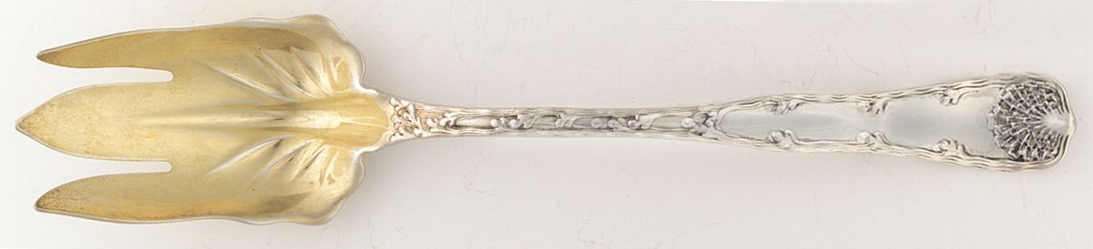 Wave Edge (Sterling, 1884) Oversize Solid Salad Servng Fork by Tiffany & CO SILVER-1