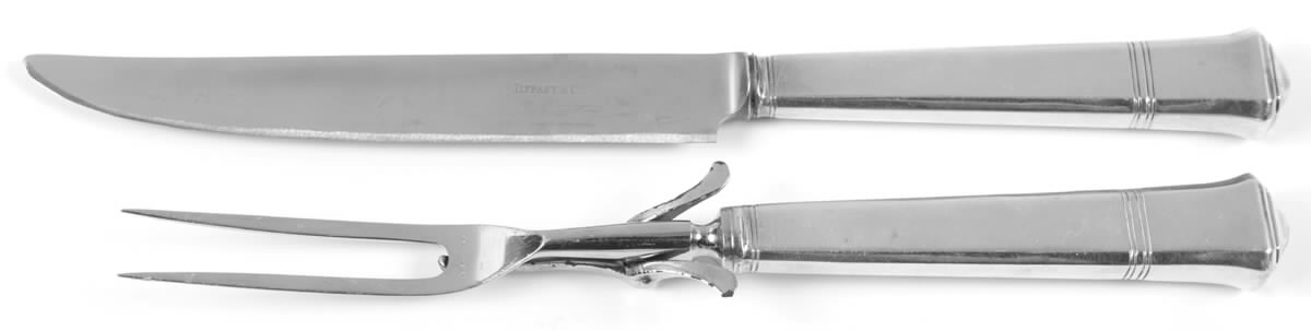 Windham (Sterling, 1923, No Monograms) Small Stainless Blade 2-Piece Steak Carving Set by Tiffany & CO SILVER-1