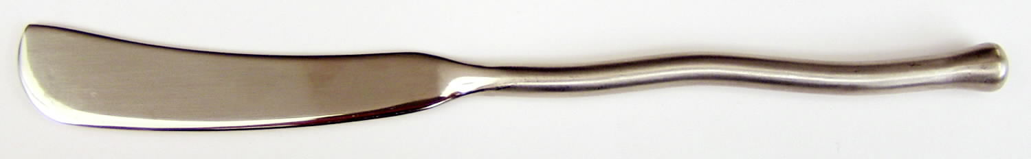 Exotique Platinum (Stainless) Flat Handle Butter Spreader by Trupco-1