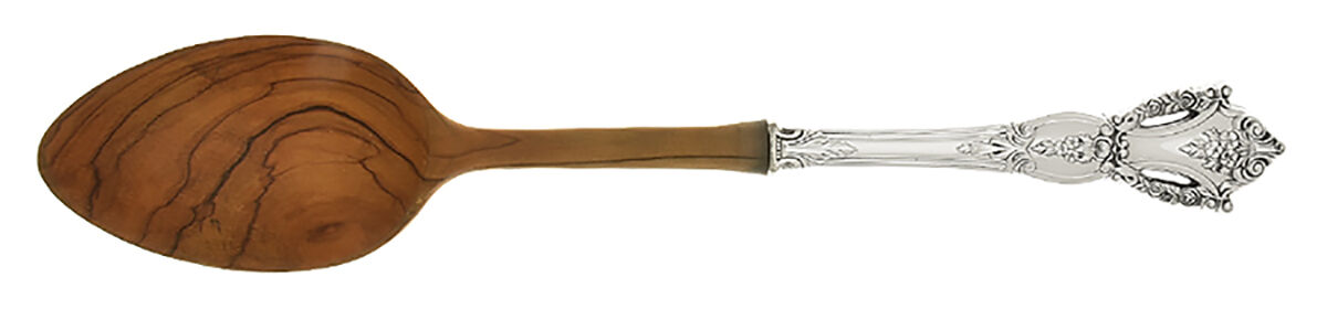 Beauvoir (Sterling, 1967) Salad Serving Spoon Wooden Bowl by Tuttle-1