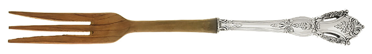 Beauvoir (Sterling, 1967) Salad Serving Fork Wooden Prongs by Tuttle-1