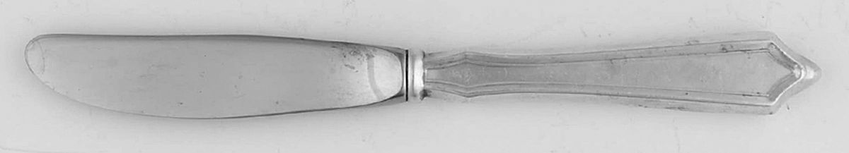 Classic Antique (Sterling, 1935) Modern Hollow Butter Spreader (Stainless) by Tuttle-1