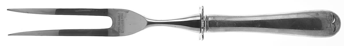 Feather Edge (Sterling, 1938, Small Steak Carving Fork with Stainless Prongs by Tuttle-1