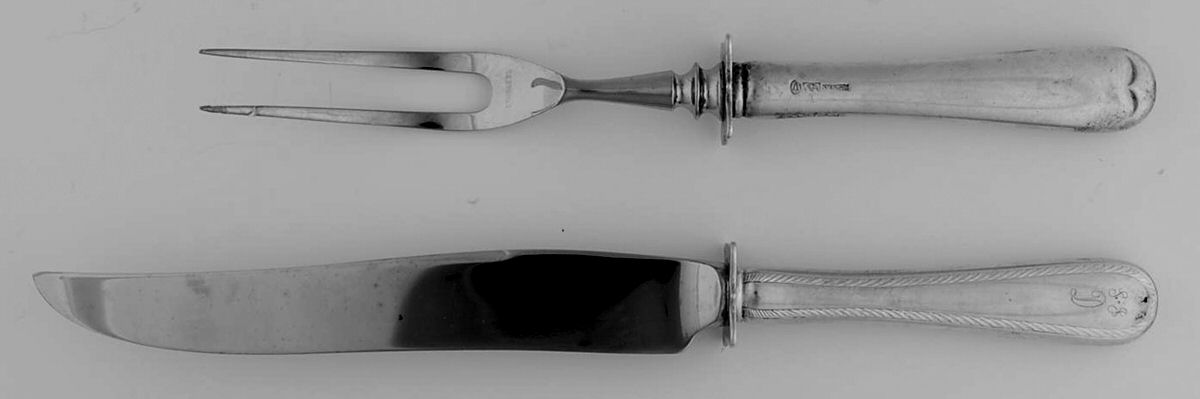 Feather Edge (Sterling, 1938, Small Steak 2-Piece Carving Set w/Stainless Blade by Tuttle-1