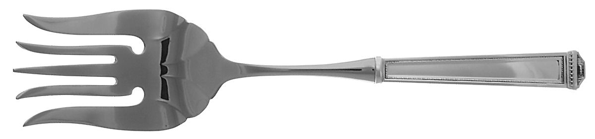 Pantheon (Sterling) Large Stainless-Tine Cold Meat Serving Fork by Tuttle-1
