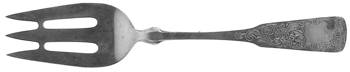 1690-Engraved (Sterling, 1980) Large Solid Cold Meat Serving Fork by Towle Silver-1
