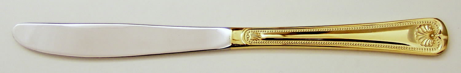 Abbey Shell (Gold Electroplate) Modern Solid Knife by Towle Silver-1