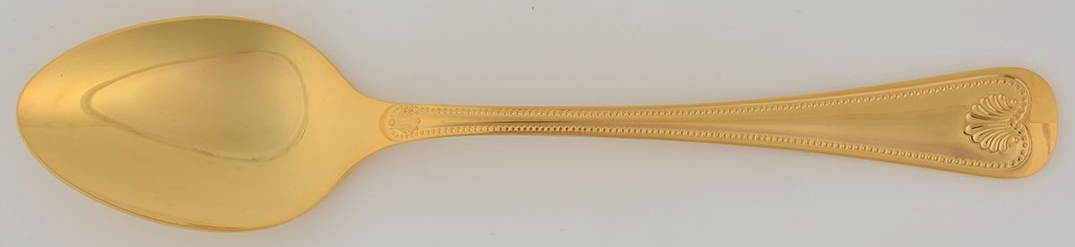 Abbey Shell (Gold Electroplate) Tablespoon (Serving Spoon) by Towle Silver-1