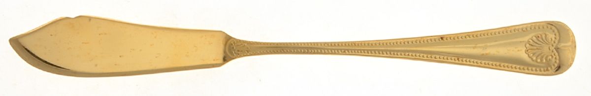 Abbey Shell (Gold Electroplate) Flat Handle Master Butter Knife by Towle Silver-1