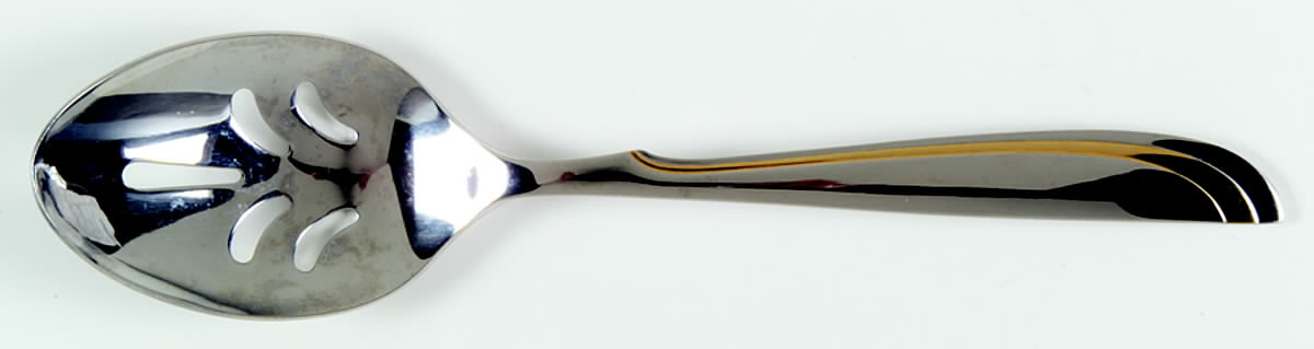 Alta (Stainless-Gold Accent) Pierced Tablespoon (Serving Spoon) by Towle Silver-1