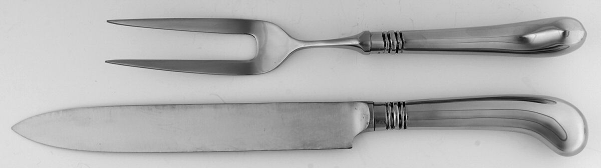 American Antique (Stainless) Large 2-Piece Roast Carving Set w/Stainless Blade by Towle Silver-1