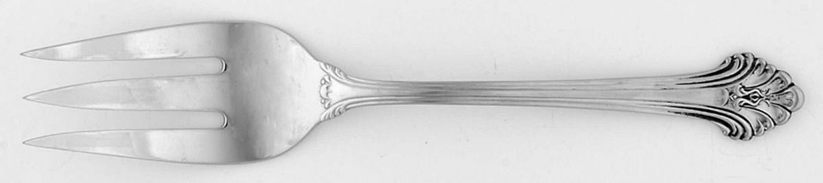 Antique Plume (Stainless) Large Solid Cold Meat Serving Fork by Towle Silver-1