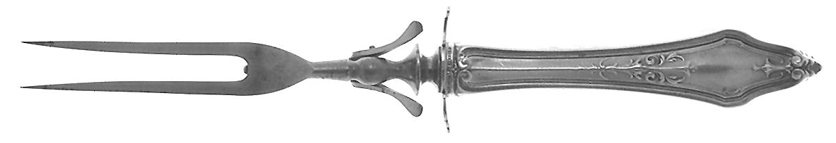 Arcadian (Sterling, 1916) Large Stainless-Prong Roast Carving Fork by Towle Silver-1