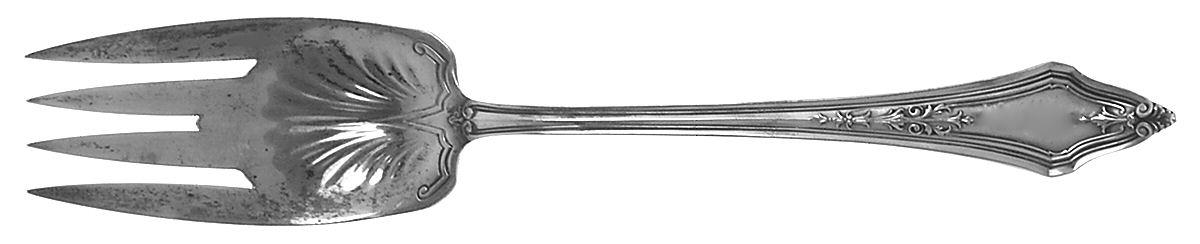 Arcadian (Sterling, 1916) Small Solid Cold Meat Serving Fork by Towle Silver-1