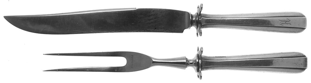 Aristocrat (Sterling, 1934) Small Steak 2-Piece Carving Set w/Stainless Blade by Towle Silver-1