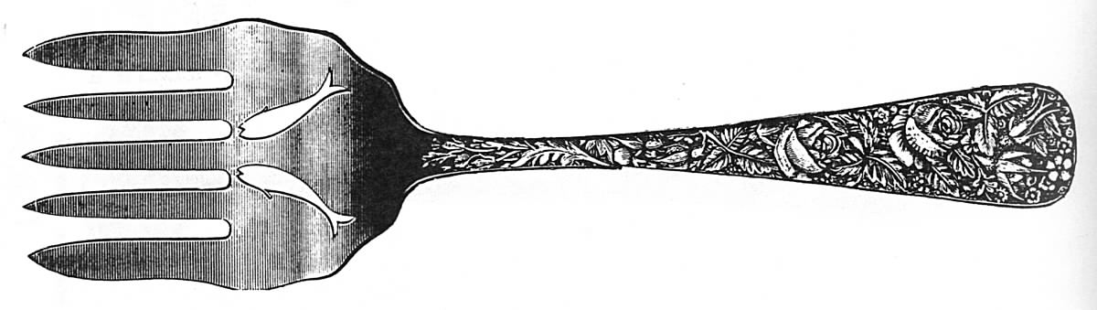 Arlington (Sterling, 1884) Large Solid Tined Sardine Serving Fork by Towle Silver-1