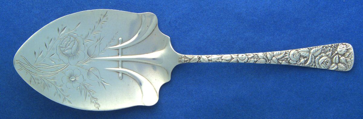 Arlington (Sterling, 1884) Large Solid Bright Cut Pie Knife by Towle Silver-1