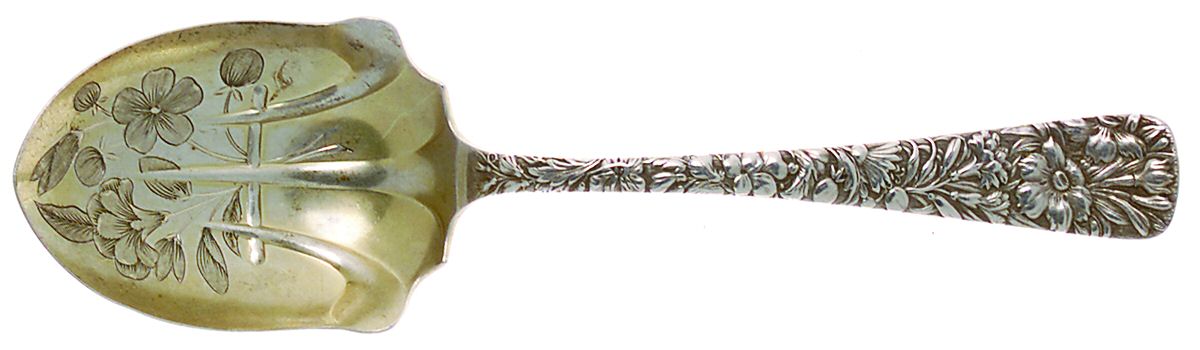 Arlington (Sterling, 1884) Large Bright Cut Jelly Spoon by Towle Silver-1