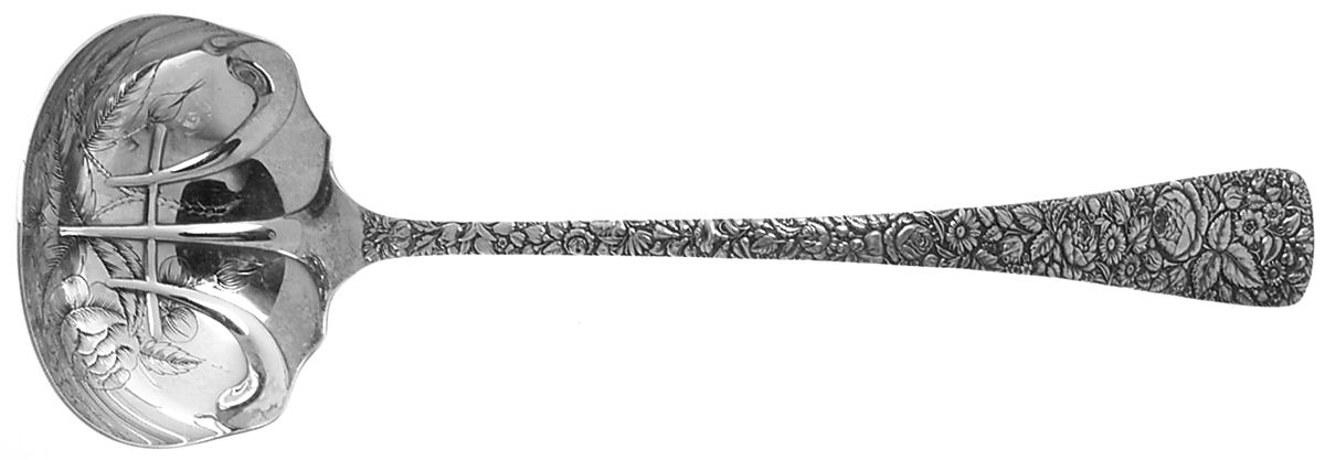 Arlington (Sterling, 1884) Large Soup Ladle, Bright Cut Solid Piece by Towle Silver-1