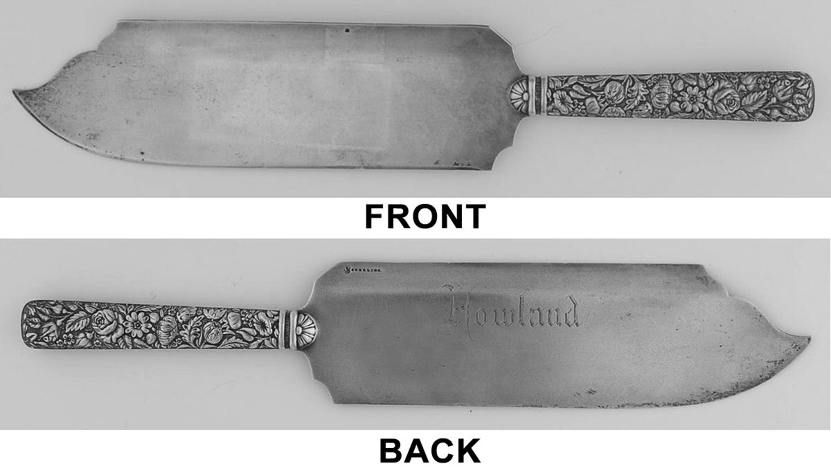 Arlington (Sterling, 1884) Large Hollow Handle Ice Cream Slicer Sterling Bld by Towle Silver-1