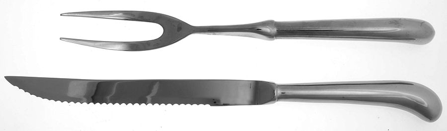 Ashley (Stainless, Supreme) Large 2-Piece Roast Carving Set w/Stainless Blade by Towle Silver-1