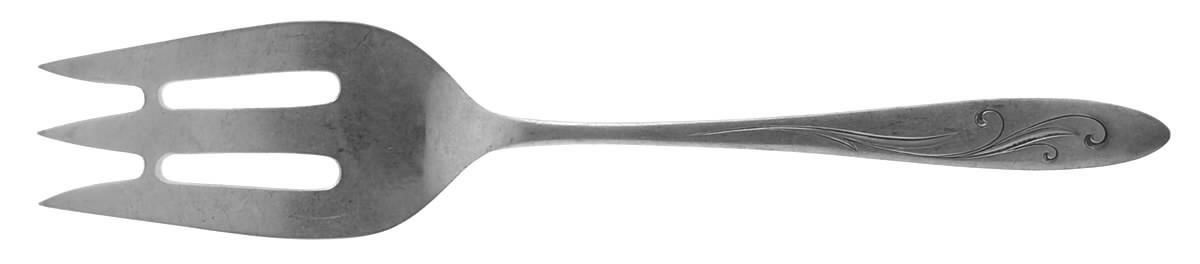 Awakening (Sterling, 1958, No Monograms) Large Solid Cold Meat Serving Fork by Towle Silver-1