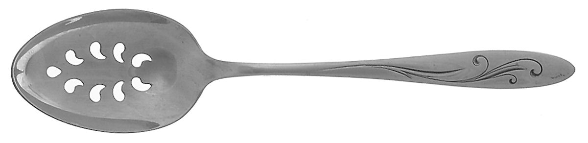 Awakening (Sterling, 1958, No Monograms) Pierced Tablespoon (Serving Spoon) by Towle Silver-1