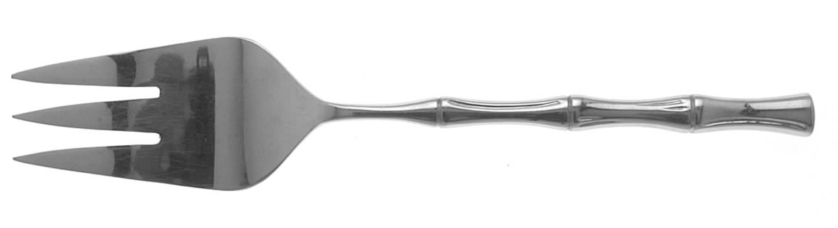 Bamboo-Bright Finish (Stainless) Medium Solid Cold Meat Serving Fork by Towle Silver-1