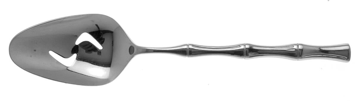 Bamboo-Bright Finish (Stainless) Pierced Tablespoon (Serving Spoon) by Towle Silver-1