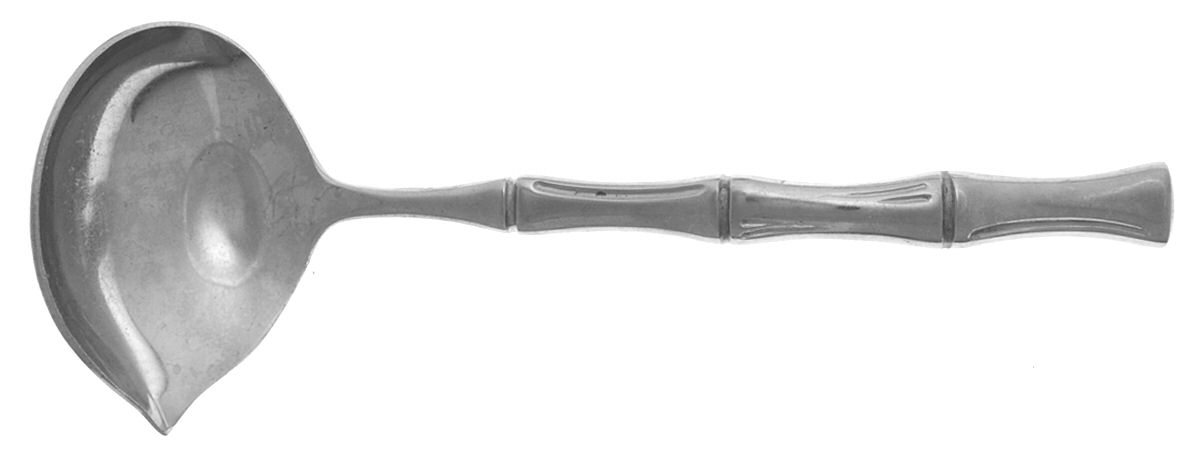 Bamboo-Satin Finish (Stainless) Solid Gravy Ladle by Towle Silver-1