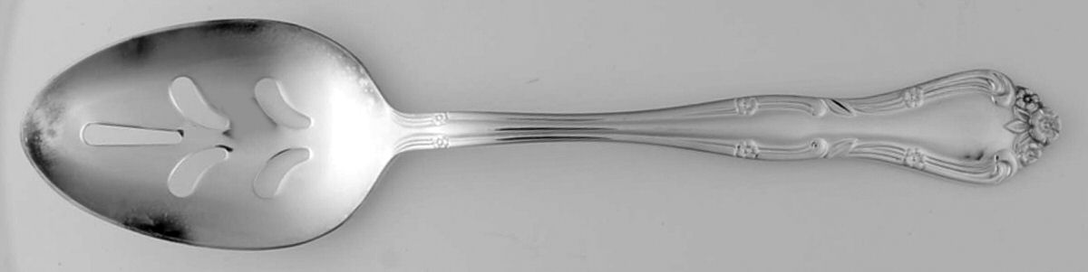 Baroness (Silverplate, 1988) Pierced Tablespoon (Serving Spoon) by Towle Silver-1