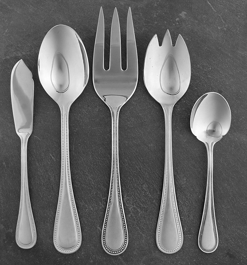 Beaded Antique (Stainless-Cutlery) 5 Piece Hostess Set by Towle Silver-1
