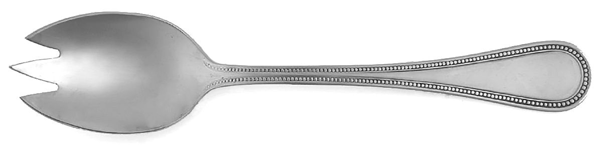 Beaded Antique (Stainless-Cutlery) 3 Tined Pierced Tablespoon (Serving Spoon) by Towle Silver-1
