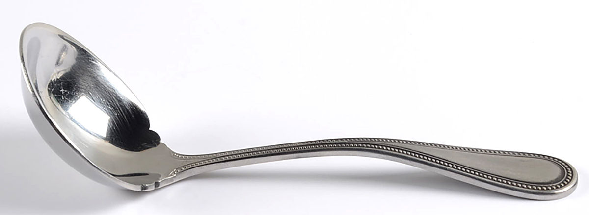 Beaded Antique (Stainless-Cutlery) Solid Gravy Ladle by Towle Silver-1