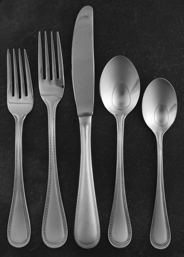 Beaded Antique (Stainless-Cutlery) 5 Piece Place Setting by Towle Silver-1