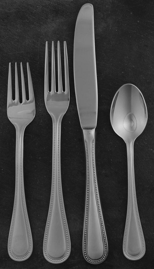 Beaded Antique (Stainless-Cutlery) 4 Piece Place Setting by Towle Silver-1