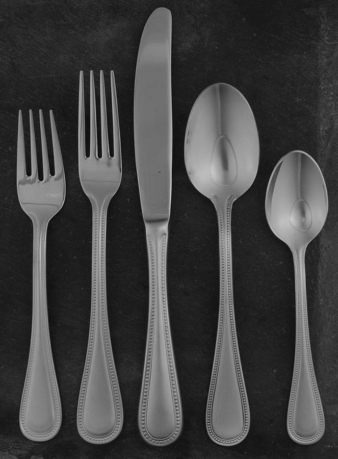 Beaded Antique (Stainless-Cutlery) 5 Piece Place Setting by Towle Silver-1