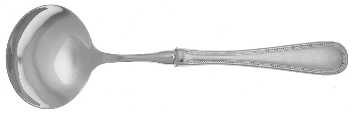 Beaded Antique (Stainless-Cutlery) Gravy Ladle with No Spout Stainless Bowl HC by Towle Silver-1