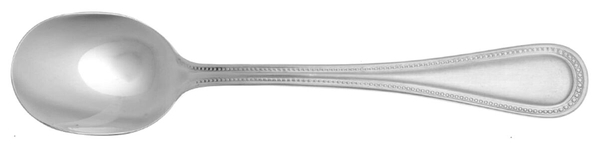 Beaded Antique (Stainless-Cutlery) Round Bowl Soup Spoon (Cream Soup) HC by Towle Silver-1