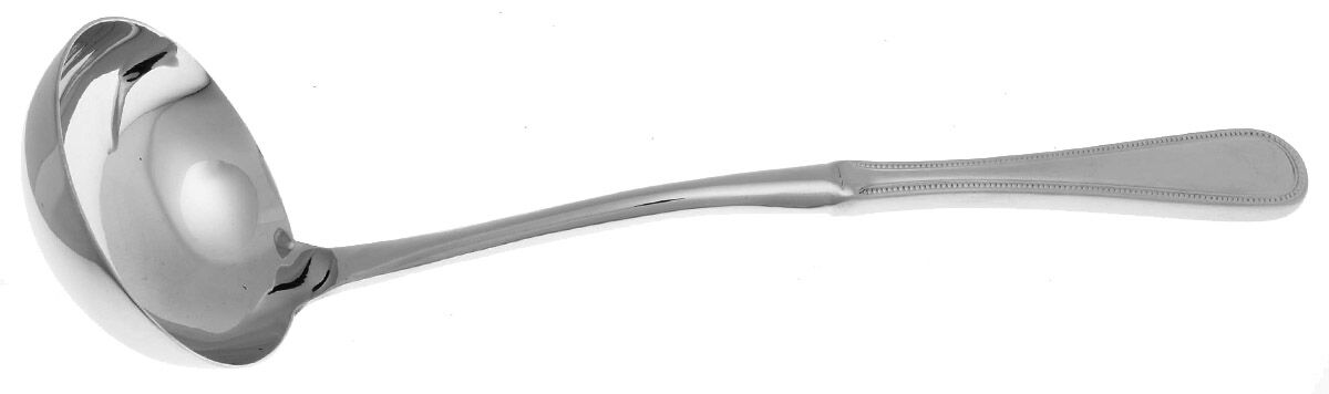 Beaded Antique (Stainless-Cutlery) Soup Ladle with Stainless Bowl HC by Towle Silver-1