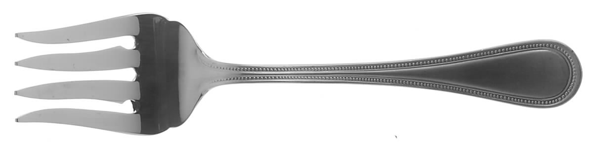Beaded Antique (Stainless-Cutlery) Medium Solid Cold Meat Serving Fork by Towle Silver-1