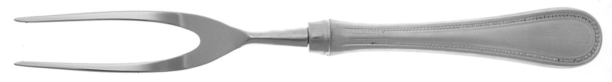 Beaded Antique (Stainless-Cutlery) Large Stainless-Prong Roast Carving Fork by Towle Silver-1